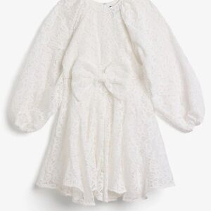 Bardot Junior White Lace Dress. Flower girl dress. Baptism dress.